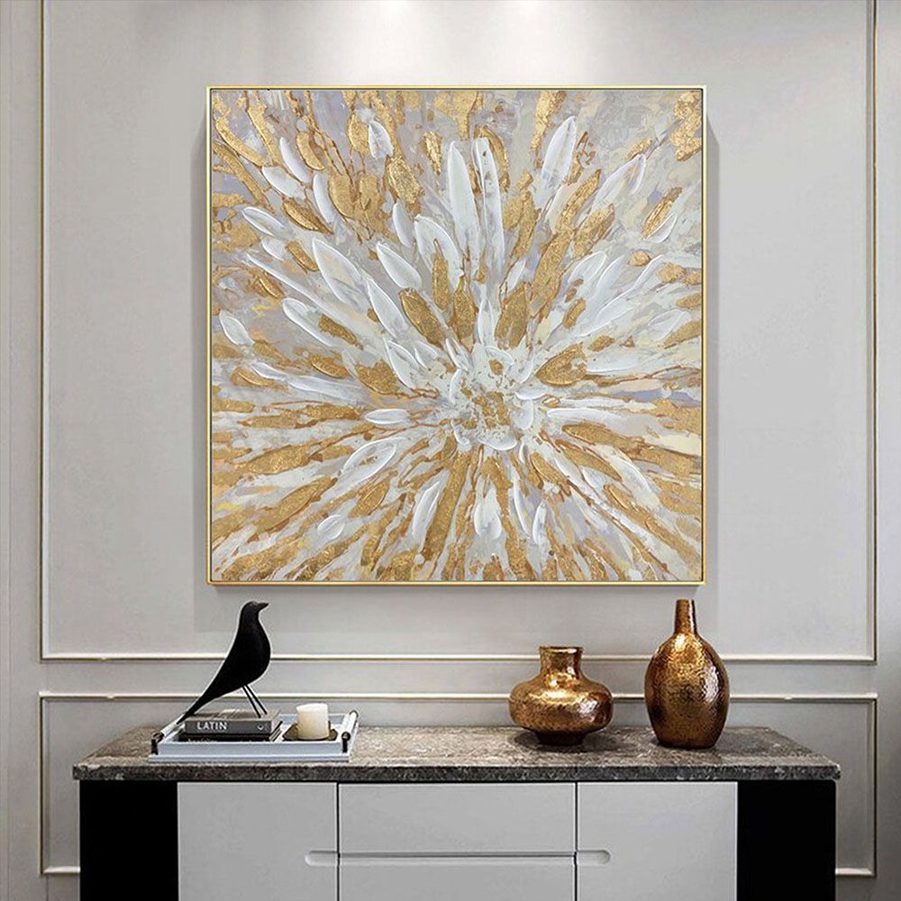 Golden Essence – Hand - Painted Textured Abstract Wall Art - Kidd's Home