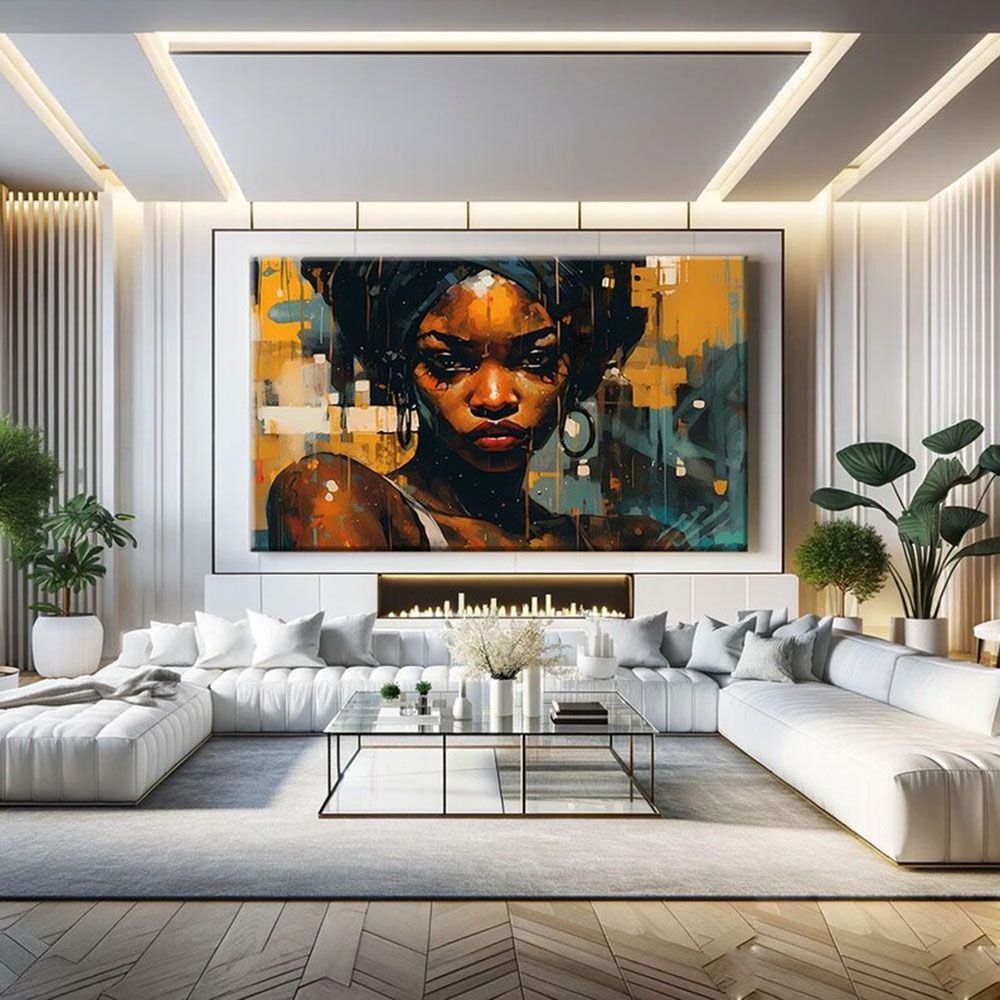 Modern African Goddess Art – Hand - Painted Abstract Wall Canvas - Kidd's Home