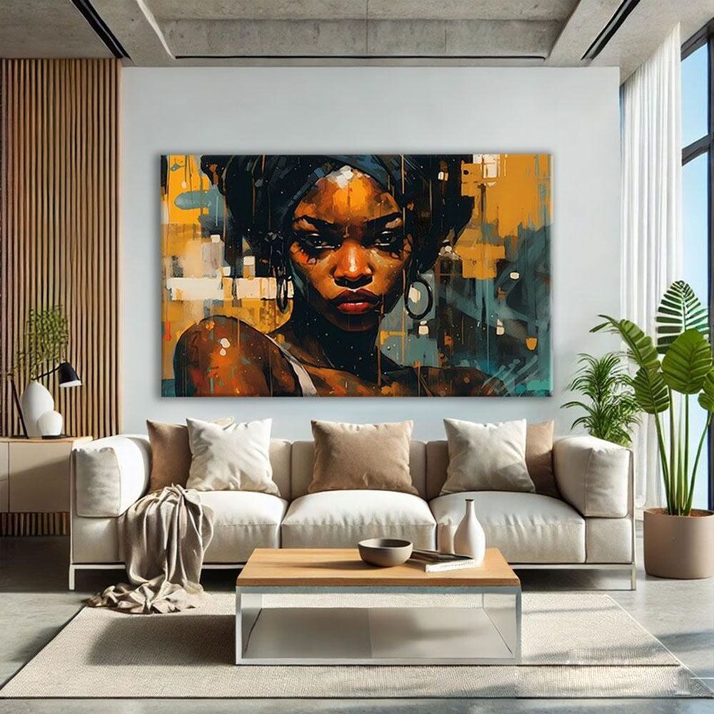 Modern African Goddess Art – Hand - Painted Abstract Wall Canvas - Kidd's Home
