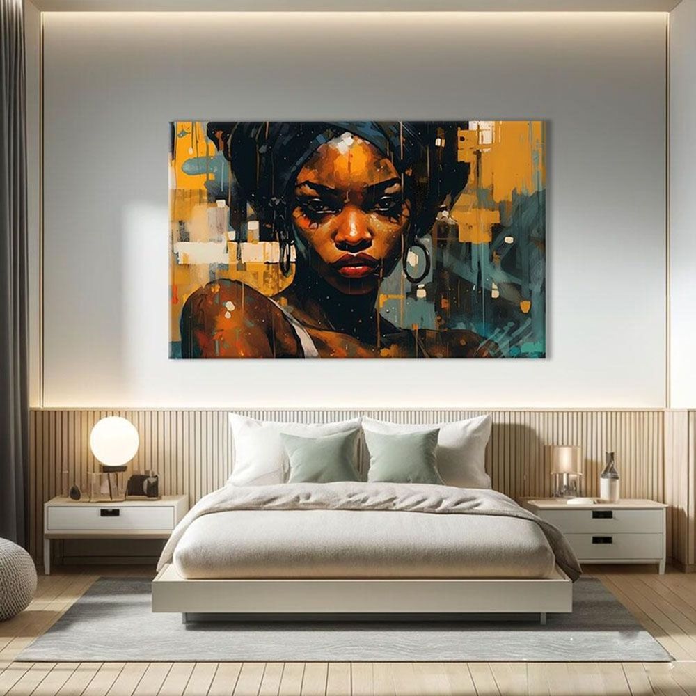 Modern African Goddess Art – Hand - Painted Abstract Wall Canvas - Kidd's Home