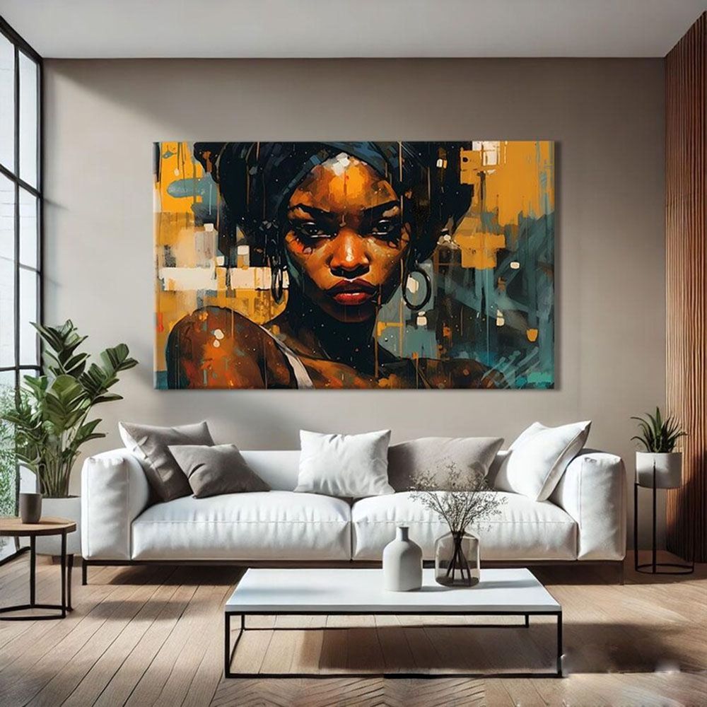 Modern African Goddess Art – Hand - Painted Abstract Wall Canvas - Kidd's Home